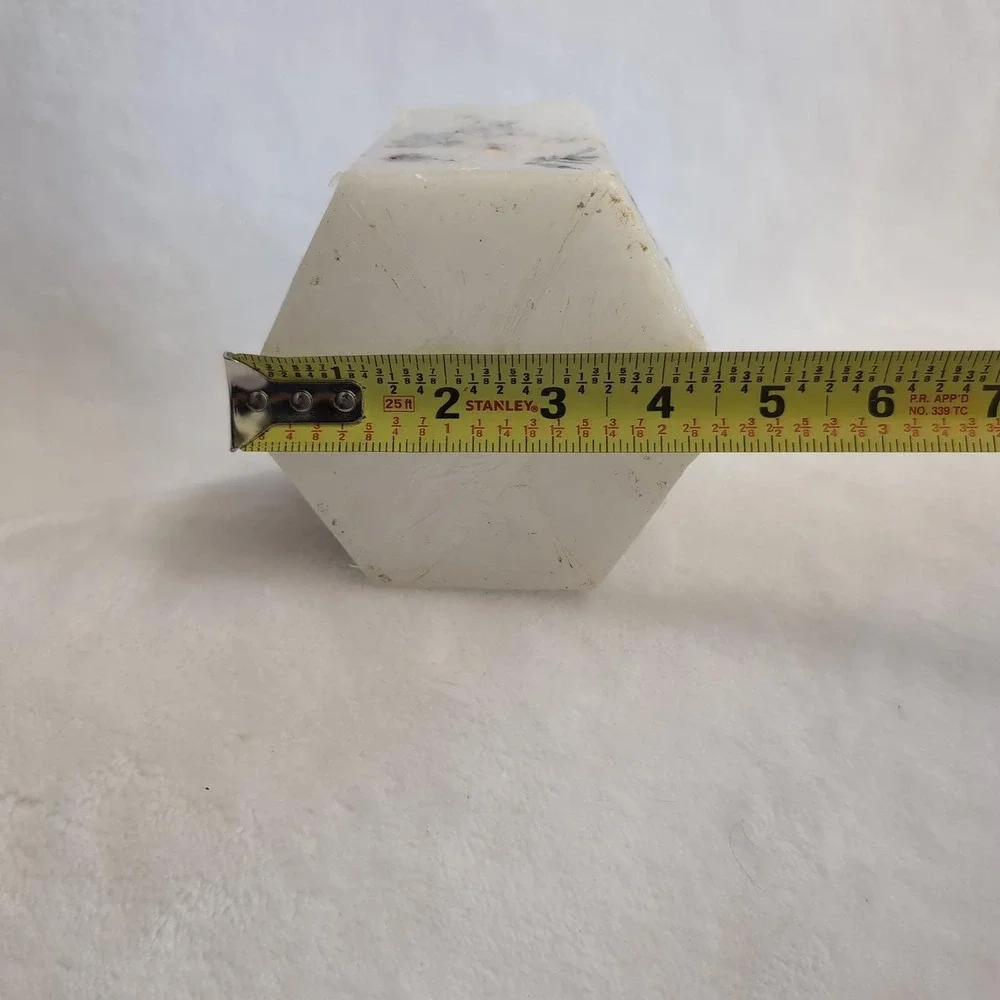 New Pressed Flower Wax Candle Luminary Votive Holder Hexagon Botanic Cottagecore